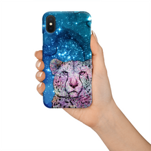 Load image into Gallery viewer, Phone Case Stars Cheetah Blue