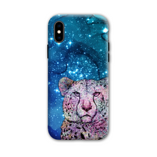 Load image into Gallery viewer, Phone Case Stars Cheetah Blue