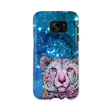 Load image into Gallery viewer, Phone Case Stars Cheetah Blue