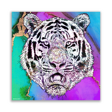 Load image into Gallery viewer, Metal Prints Square Tiger Pink