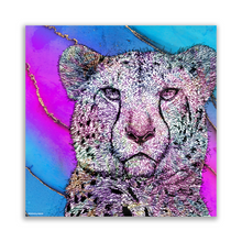 Load image into Gallery viewer, Metal Prints Square Cheetah Purple