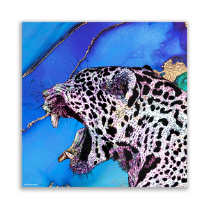 Metal Prints Square Jaguar Blue