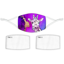 Load image into Gallery viewer, Face Mask Bright Giraffe Purple