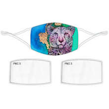 Load image into Gallery viewer, Face Mask Bright Cheetah Blue