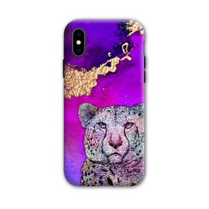 Phone Case Bright Cheetah Purple