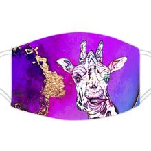 Load image into Gallery viewer, Face Mask Bright Giraffe Purple