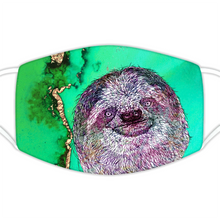 Load image into Gallery viewer, Face Mask Bright Sloth Green
