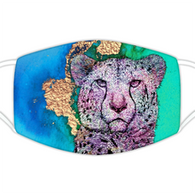 Load image into Gallery viewer, Face Mask Bright Cheetah Blue

