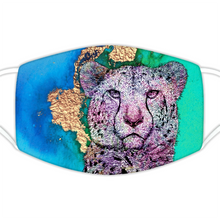 Load image into Gallery viewer, Face Mask Bright Cheetah Blue