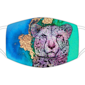 Face Mask Bright Cheetah Blue