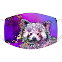 Load image into Gallery viewer, Face Mask Bright Red Panda Purple