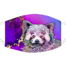 Load image into Gallery viewer, Face Mask Bright Red Panda Purple
