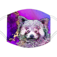 Load image into Gallery viewer, Face Mask Bright Red Panda Purple