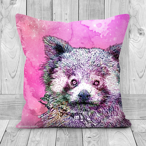 Cushion Galaxy Red Panda Pink