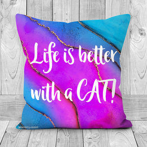 Cushion Life Is Better With A Cat Purple