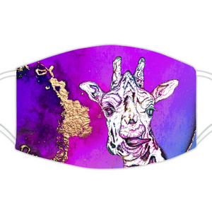 Face Mask Bright Giraffe Purple