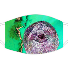 Load image into Gallery viewer, Face Mask Bright Sloth Green
