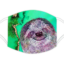 Load image into Gallery viewer, Face Mask Bright Sloth Green
