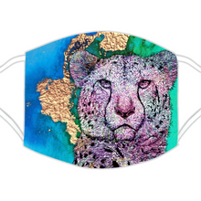 Load image into Gallery viewer, Face Mask Bright Cheetah Blue
